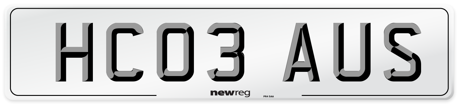 HC03 AUS Number Plate from New Reg